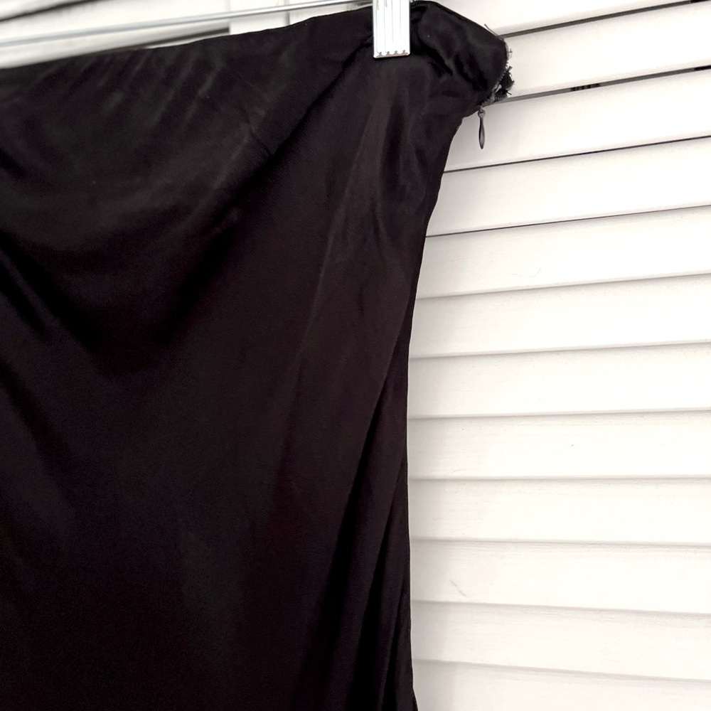 SNDYS & Revolve Angel Satin Strapless Stretch Dress Black Midi Maxi Sz Large - Picture 6 of 6